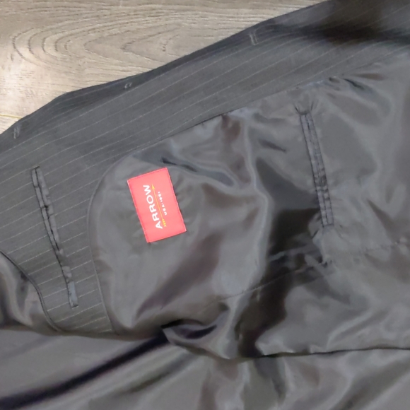 2/$50 - 2XL Dark Grey Striped Men's Formal Suit - Picture 5 of 8